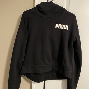 Slightly cropped black PUMA hoodie